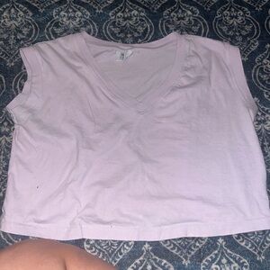 Bloom Light Purple V-Neck Short Sleeve Tee